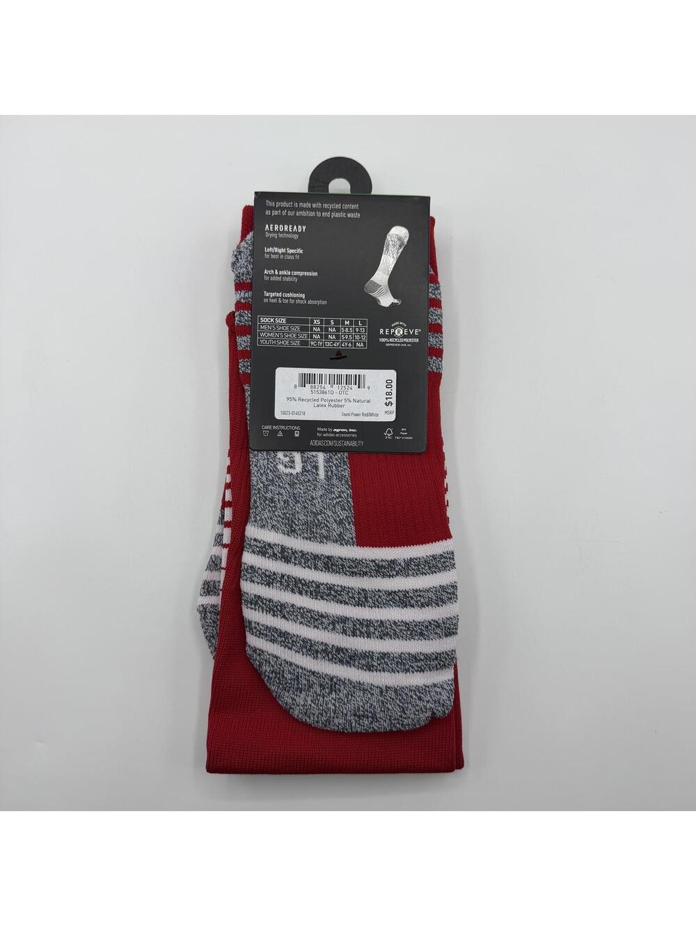 adidas Soccer Team Speed Sock Over The Calf Red Size Large L - Picture 2 of 6